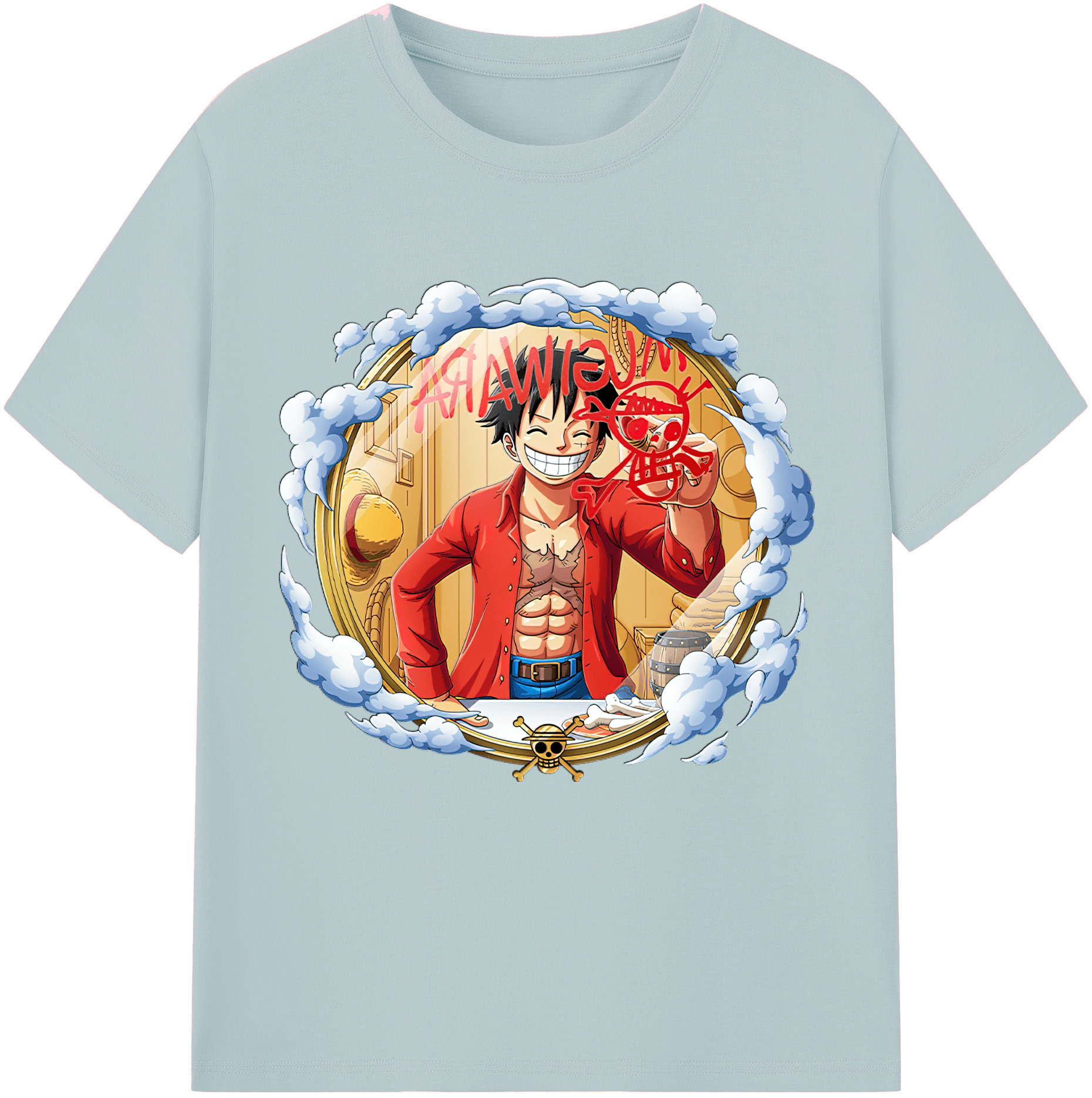 ワンピース モンキー・D・ルフィ ONE PIECE Monkey D. Luffy 綿100％半袖Tシャツ（フロントプリント）